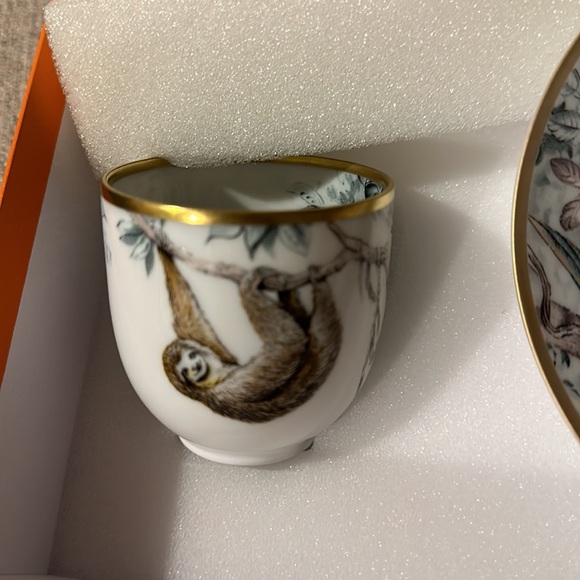 BNWT Hermes Porcelain Tea Cup and Saucer Set - Floral Design - Picture 6 of 14